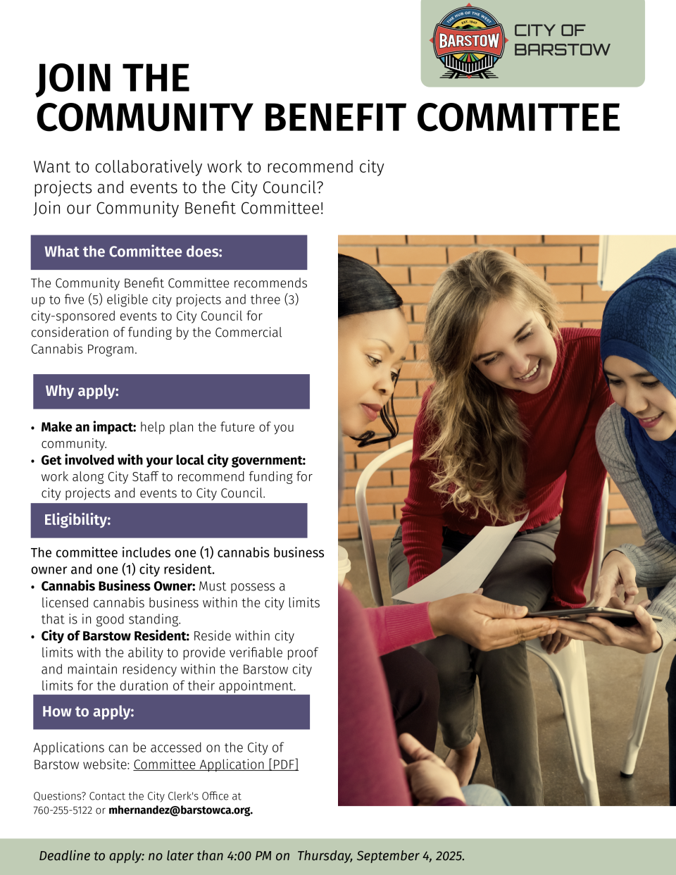 Community Benefit Committee Flyer - Updated